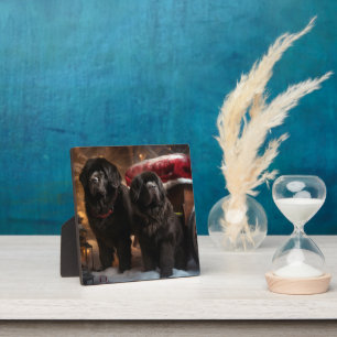 Newfoundland Snowy Sleigh Christmas Decor Plaque