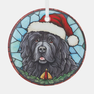Newfoundland Stained Glass Christmas Tree Decoration