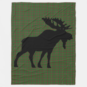 NewfoundLand Tartan Custom Moose Brown Plaid Fleece Blanket