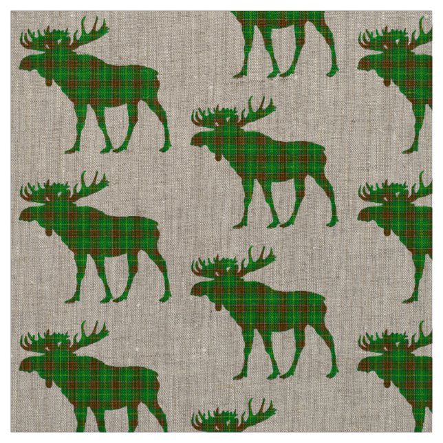 Newfoundland Tartan plaid moose fabric (Swatch)