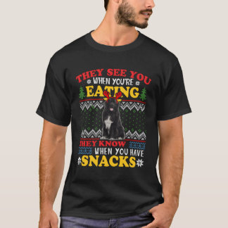Newfoundland Ugly Christmas They See You'Re Eating T-Shirt