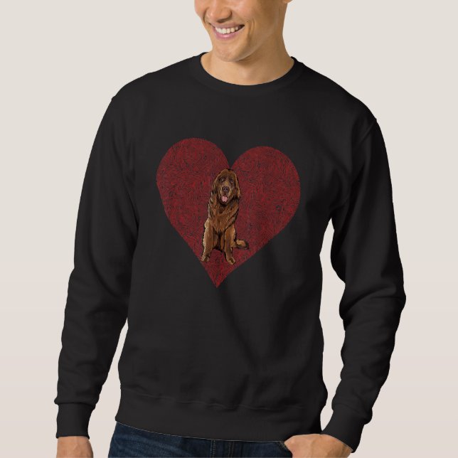 Newfoundland Valentines Day Dog Love Fingerprint Sweatshirt (Front)