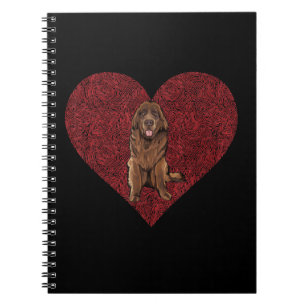 Newfoundland valentines day dog love print gift notebook