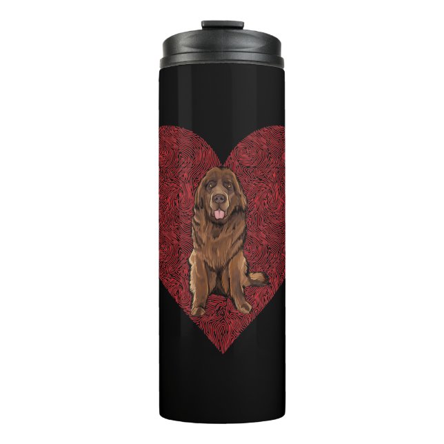 Newfoundland valentines day | dog love print gift thermal tumbler (Front)