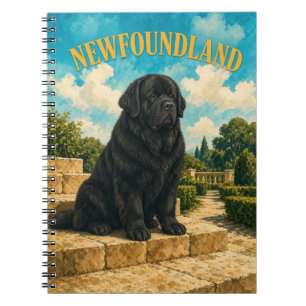 Newfoundland, Vintage Watercolor Dog Art Notebook
