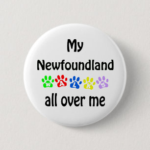 Newfoundland Walks Design 6 Cm Round Badge