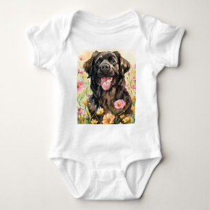 Newfoundland Watercolor Baby Bodysuit