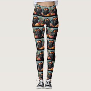 Newfoundland with Heart Roses Valentine's Day  Leggings