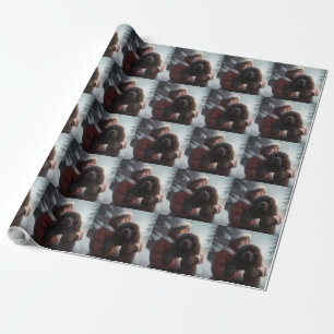 Newfoundland With Santa Claus Festive Christmas Wrapping Paper