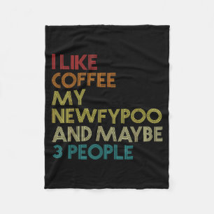 Newfyo Dog Owner Coffee Lover Funny Quote Vintage  Fleece Blanket