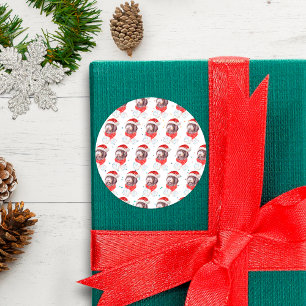 Newfypoo Dog Breed Christmas Stars Classic Round Sticker