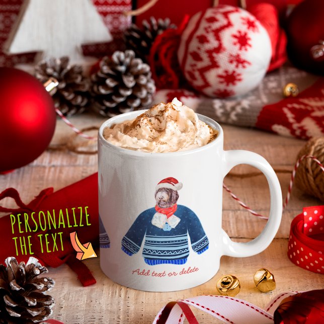 Newfypoo Family Wearing Ugly Sweater Dog Lover Coffee Mug (Creator Uploaded)