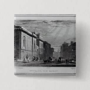 Newgate prison and the Old Bailey 15 Cm Square Badge