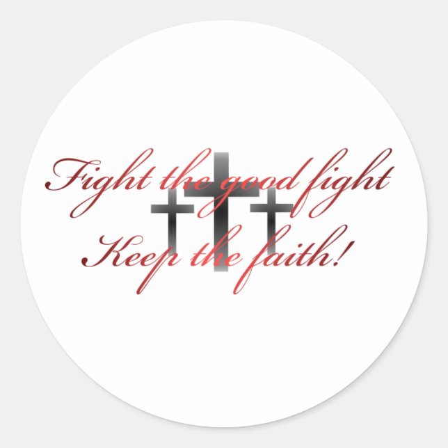 newkeepthefaithmug classic round sticker (Front)