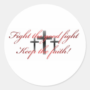newkeepthefaithmug classic round sticker