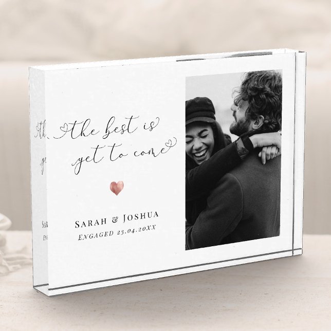 Newly Engaged Couple Gift Keepsake Engagement Photo Block (Creator Uploaded)