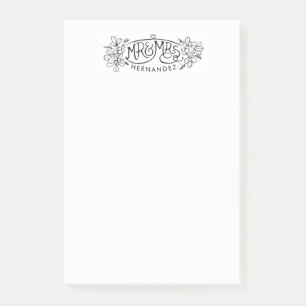 Newly married decorative drawing post it notes
