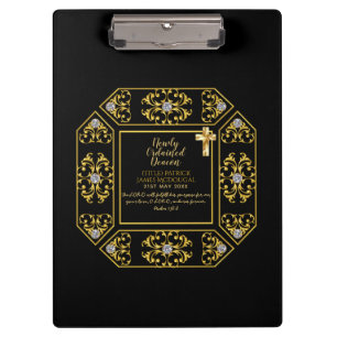 Newly Ordained Deacon Gift Scripture Verse Custom Clipboard