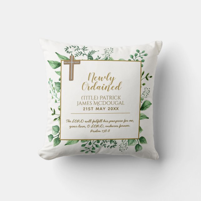 Newly Ordained Priest pastor Minister Deacon Nun Cushion (Front)