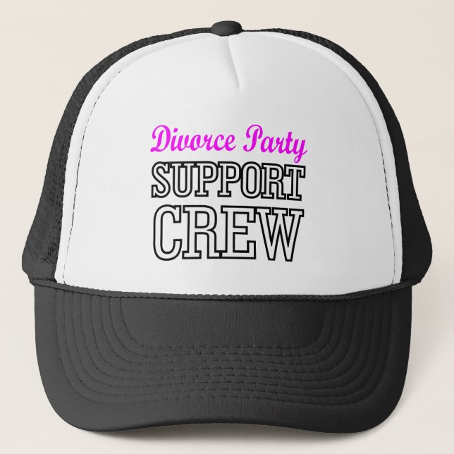 newly single break up support crew divorce party trucker hat (Front)