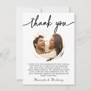 Newly Wed Couple Photo Thank You Card