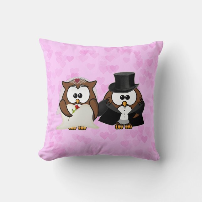 newly wed  owls cushion (Front)