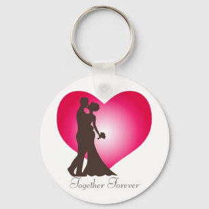 Newly wedded couple key ring