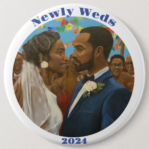 Newly Weds 6 Cm Round Badge