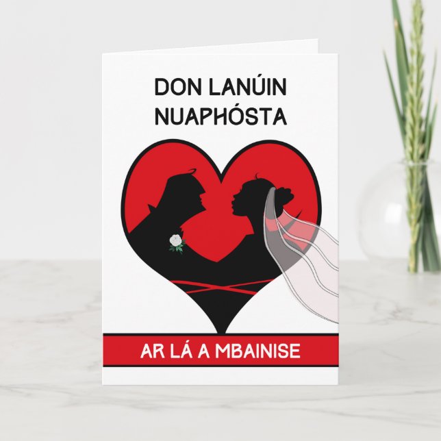 Newly weds Congratulations in Irish Gaelic Card (Front)