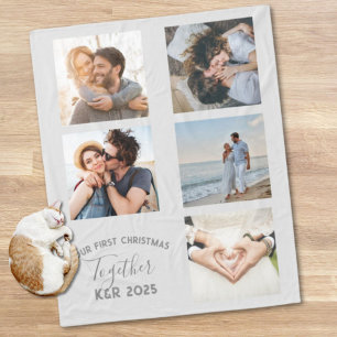 Newly Weds Our First Christmas Together Photo Fleece Blanket