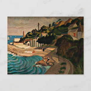 Newlyn, Looking towards Mousehole - Currie art Postcard