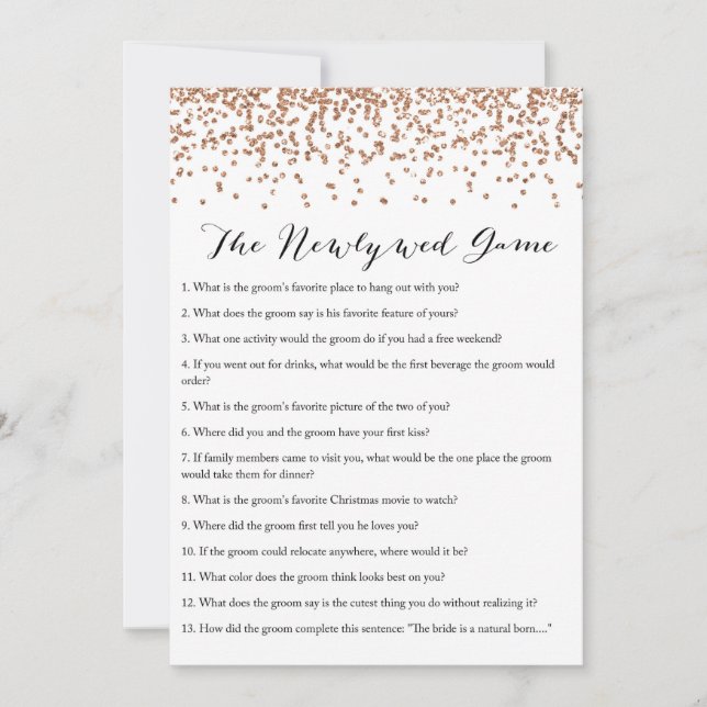 Newlywed Bridal Shower Game 5x7 Invitation (Front)