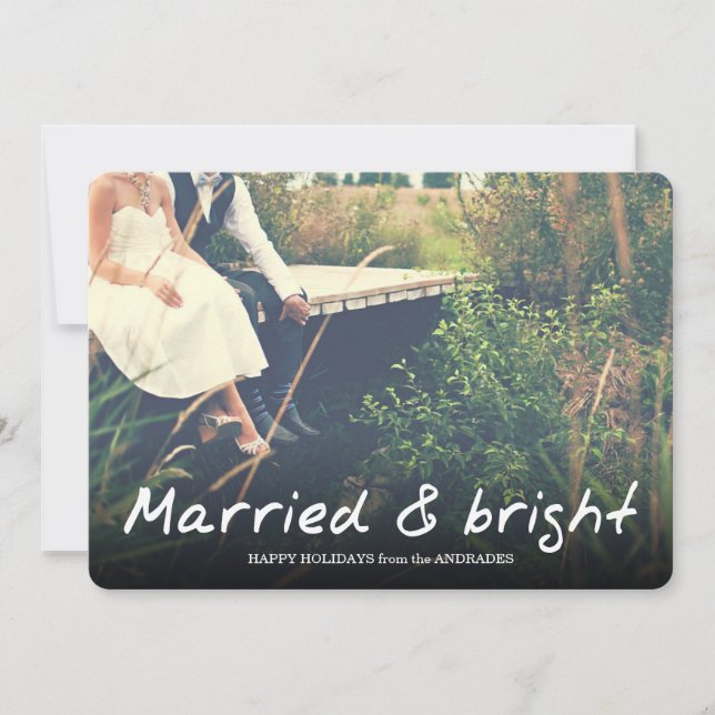 Newlywed Christmas Married Bright Photo Holiday (Front)