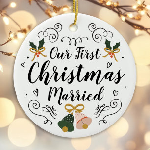 newlywed christmas ornament first married