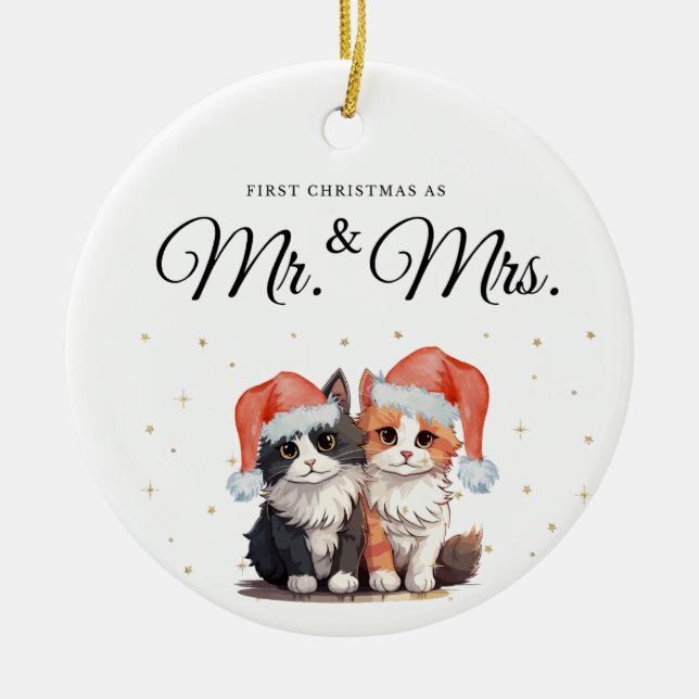 Newlywed Christmas ornament in Kittens (Front)