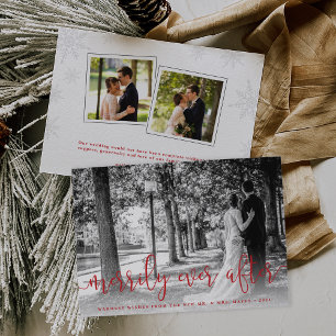 Newlywed Christmas Photo Card w/ Thank You Backer