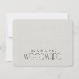 Newlywed Couple Name Monogram Wedding White Grey Card