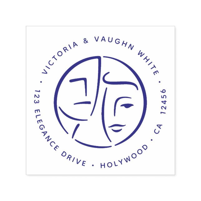 Newlywed Elegance Rich Couple Return Address Self-inking Stamp (Design)