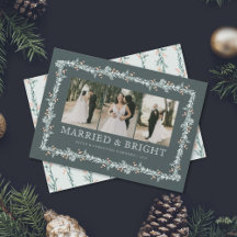 Newlywed First Christmas Multiphoto Holiday Card