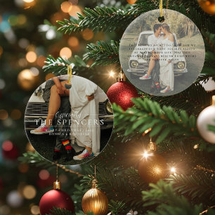 Newlywed First Christmas   Personalised Photo  Ceramic Ornament