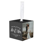 Newlywed first Christmas photo ornament