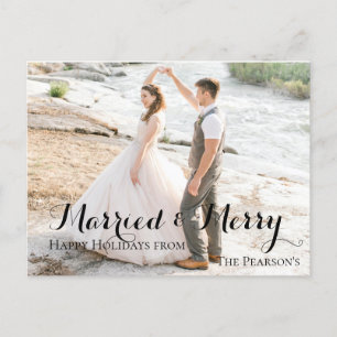 Newlywed First Christmas Postcard