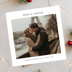 Newlywed First Year Merry & Married Christmas  Holiday Card