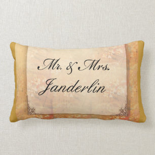 Newlywed floral gift lumbar cushion