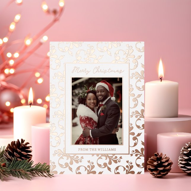 Newlywed Foil Custom Christmas Card Holiday Luxe  (Creator Uploaded)