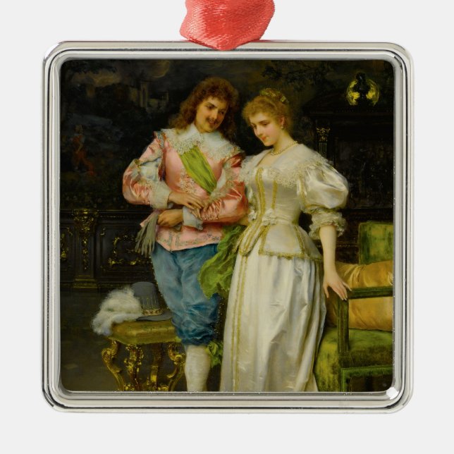 Newlywed Husband and Wife (Wedding and Marriage) Metal Ornament (Front)