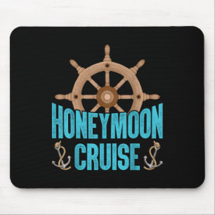 Newlywed Loving Couple Matching Honeymoon Cruise Mouse Pad