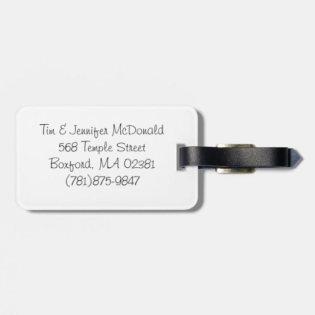 Newlywed Luggage Tag (Back Horizontal)