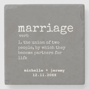 Newlywed Marriage Customised Wedding Gift Stone Coaster