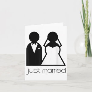 Newlywed, Matching Bride And Groom Just Married . Card